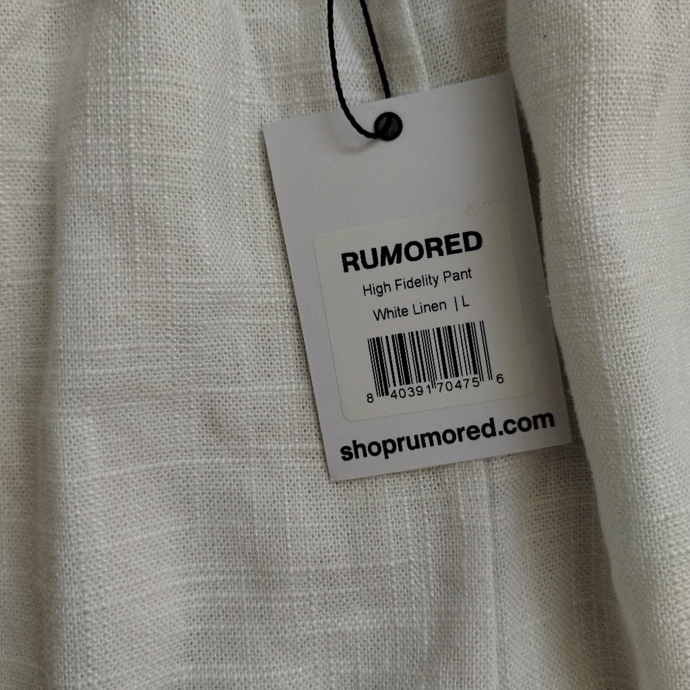 Rumored Linen White Wide Leg Pants Large - Picture 6 of 7